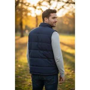 Weatherproof Vintage Men's Quilted Vest Blue Size‎ Large Pre Owned